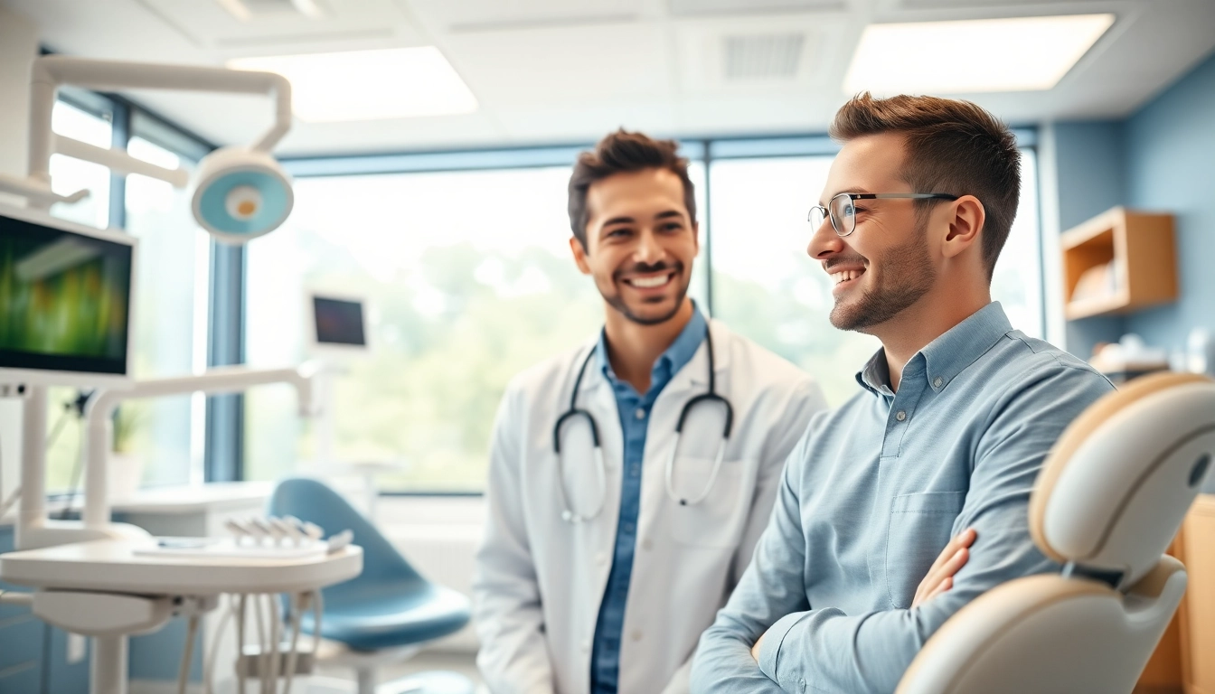 Orthodontist Myrtle Beach consulting with a patient in a modern dental clinic